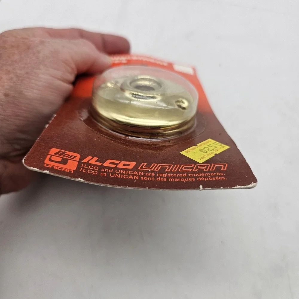 ILCO UNICAN Replacement Door Knob Rose Bright Brass Gold 2.25